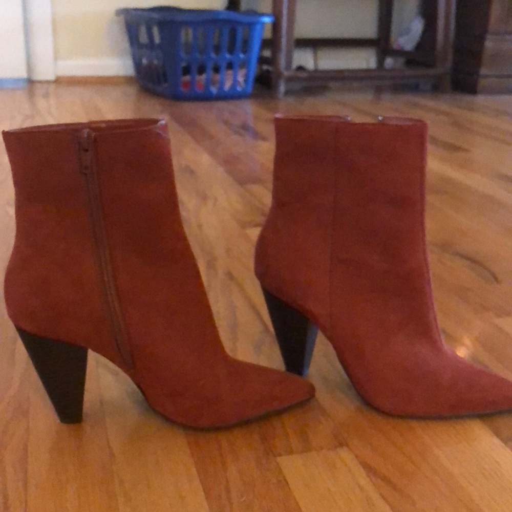 Orange suede boots